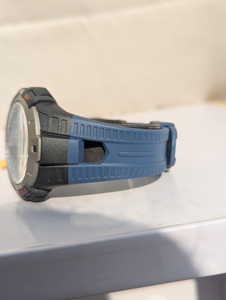 Founce 100M Water-Resistant Digital Compass Watch - Orange & Black