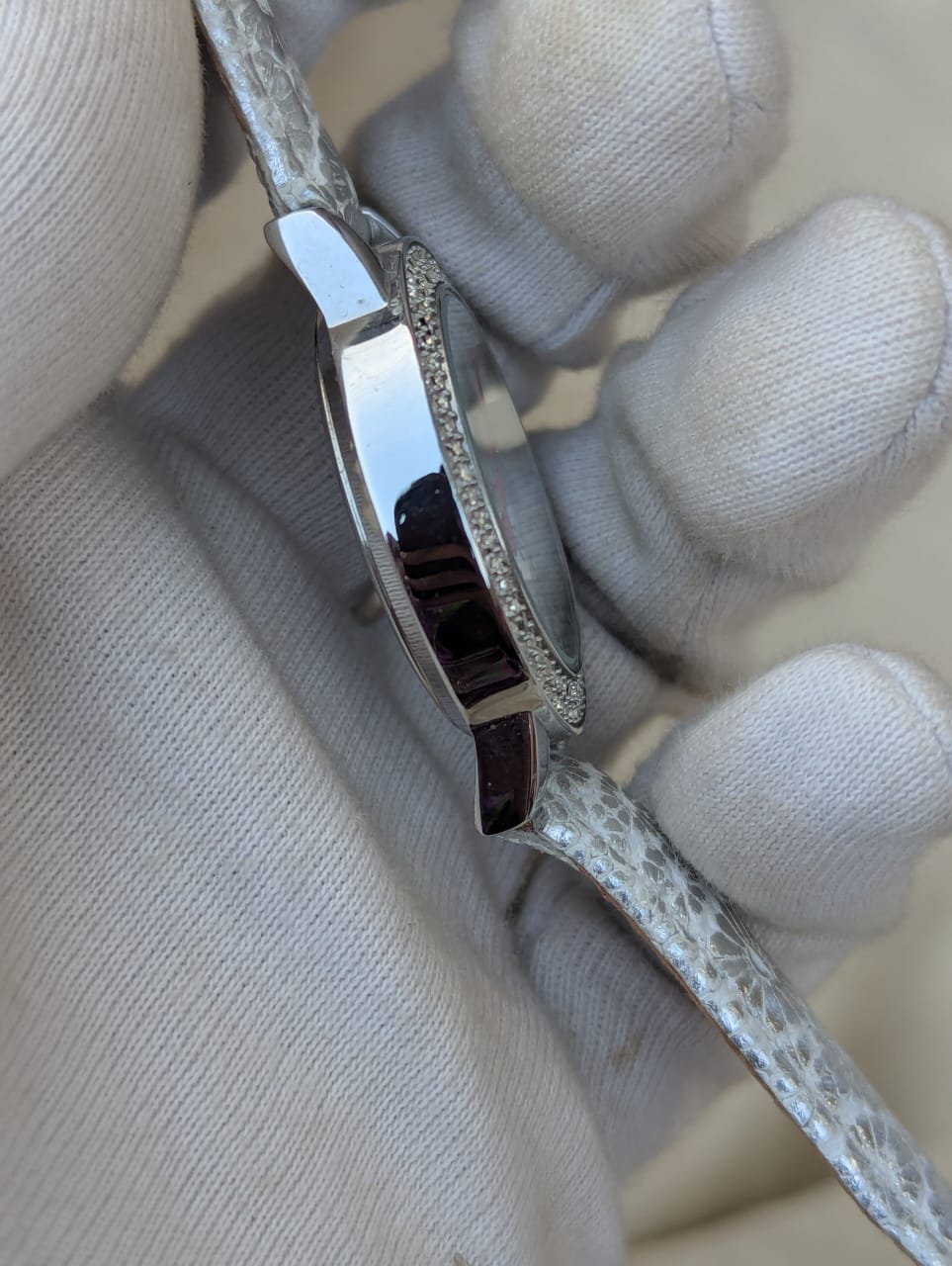 Betsey Johnson Silver-Tone Crystal Bezel Ladies Watch